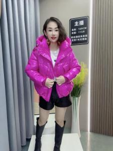 Glossy Washable down Cotton-Padded Coat for Women 2024 Winter New Arrival Loose Hooded Disposable Wild Candy Color Fashionable Jacket
