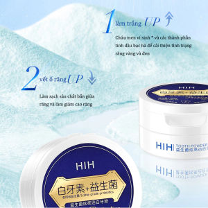 HÀNG CHUẨN -Bột Trắng Răng HIH - Bột Tẩy Trắng Răng HIH Brightening Khử Mùi Hôi Miệng Giảm Viêm Nướu Sâu Răng Răng Vàng