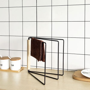 Iron Vertical Foldable Drying Rag Storage Rack Table Top Dishcloth Draining Rack Towel Rack Cleaning Cloths Rack