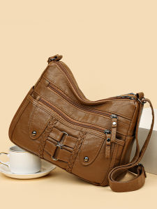 Túi Đeo Chéo Da Bò Thật Cho Phụ Nữ Trung Niên Túi Đeo Vai Đơn Mềm Thời Trang Mới 2023 Túi Vuông Nhỏ Cho Bà Ngoại