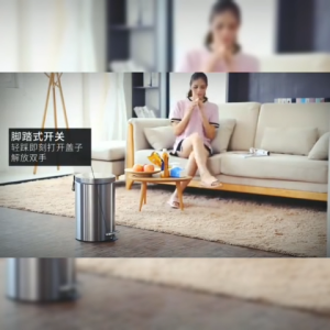 🇸🇬NestHome🇸🇬 Soft Closing Waste Round Steel Bin Dust Bin