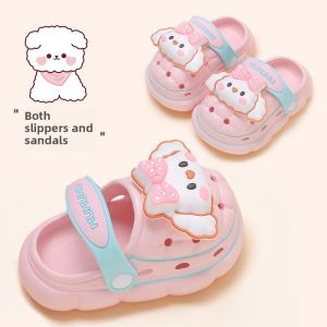 Childrens Indoor Summer Anti-Slip Sandals Cute Cartoon Design EVA Material Beach Shoes Toddler Baby Slippers Comfortable Slippers