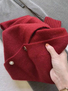 Red Knitted Thickened Sweater Coat for Women Autumn Winter New 2025 Fashion Sensation Personal Year High Quality Open Cardigan