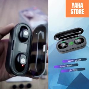 Headset TWS F9 & TWS F9-5 Bluetooth 5.0 HiFi Wireless Earphone & Powerbank Inpods - Yaha Store