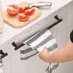 Towel Rod Over Cabinet Towel Rack Storage Organizer Bathroom Door Hanging Towel Rack Kitchen Cabinet Punch-free Rag Hanger
