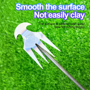 Melo home Weeding Uprooting Tool 4 Teeth Dual Purpose Steel Forged Weed Puller Hand Remover Tool for Garden