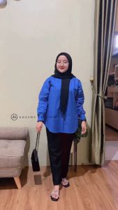 Kemeja Wanita Oversize/Blouse Wanita Katun/Renjani Blouse/Atasan Wanita Jumbo/Blouse Wanita Kekinian/Kemeja Wanita Model terbaru