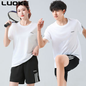 Luoke Womens Short Sleeved Set 2PCS (T-shirt+Shorts) Breathable Quick Drying Clothes Sports Set T-shirt Casual Set