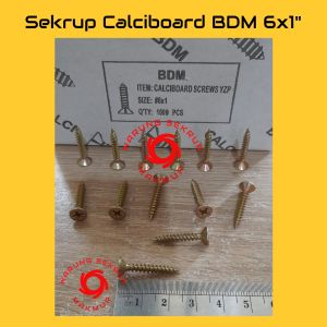 (100 pcs) Sekrup Kuning GRC Kalsi 6x1 / Calciboard BDM #6x1 (2.5CM)
