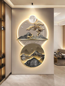 New Chinese Style Home Entrance Painting Led Landscape Painting with Light Accessible Luxury Fancy Corridor and Aisle Painting Living Room