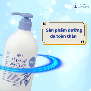 Sữa Dưỡng Thể Hatomugi Dùng Ban Đêm Không Mùi Hương Hatomugi The Body Milk 400mL