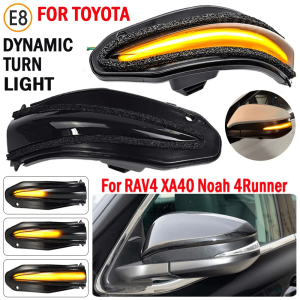 2Pcs Smoke Lens Dynamic LED Side Rearview Mirror Turn Signal Light Amber Sequential Flowing Blinker Lamp Indicator For Toyota Harrier XU60 XU80 Noah Voxy Esquire R80 RAV4 XA40 4Runner