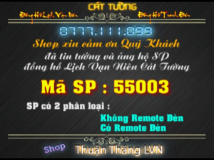 Đồng hồ Lịch Vạn Niên tranh đèn treo tường hiệu Cát Tường_tranh Cửu Ngư Quần Hội 55003_KT 55x35x7cm_Có 2 loại (Không remote đèn và Có remote đèn)