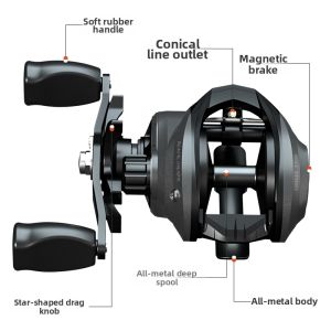 TEBEN | Metal Saltwater Resistant Long Throw Fishing Reel
