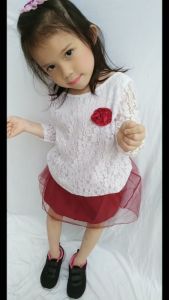 Daigo MARRY Setelan Anak Perempuan Brukat Umur 1 2 3 4 5 Tahun - Termurah dan Lucu - Bahan Brukat Kombinasi - Ukuran 6-12 bulan, 1-2 tahun, 3-5 tahun - TOKO RUCIRAMETTA (IMPORT)