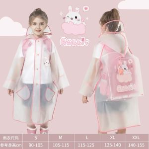 Childrens Raincoat School Uniform Lightweight Waterproof with Bag Position for Girls Going to School Raincoat for 7 to 10 Years Old