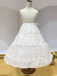 Princess Style Girls Puffy Long Skirt with Steel Ring Skirt Support Childrens Wedding Dress Flower Girl Skirt Support