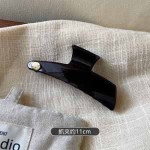 กิ๊บติดผมรูปฉลามสีน้ำตาลกลมระบายผมสุดหรูหราสำหรับผู้หญิง กิ๊บติดผมแบบหัวเข็มขัดทองว่างโปร่งใส ประดับผมด้านหลังศีรษะ สไตล์เกาหลี