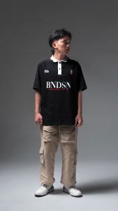 Benidson Kaos Polo Shirt Oversized Kaos Kerah Hitam Fillar