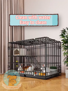 Dog Cage Cat Cage large size with Poop Tray Heavy Duty Pet Collapsible Cage for Dog Cat Rabbit Puppy