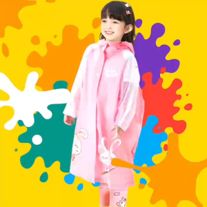 BIN LU 3D Cartoon Character Costume Rain Coat for Kids Boys with Backpack Space - Waterproof Kapote Big Size School Typhoon Protection Colorful Cartoon Design Reflective Edges EVA Material Fits Boys Aged 6-12 Perfect for Rainy Commutes & Outdoor Fun