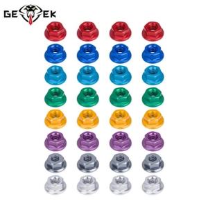 4/8Pcs Aluminum M4 Flange Lock Nut Colorful Anodized for 1/10 1/14 RC Car Truck Crawler Drift TRX4 SCX10 SCANIA Universal Part
