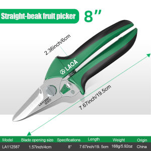 LAOA | LAOA Garden Pruning Shears 8" Multipurpose Scissors Fruit Picking Branch Cutting Gardening Hand Tool