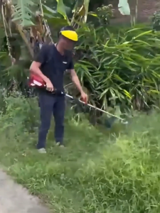 Grass Cut Mask หน้ากากป้องกันการแตกหัก Grass Maskหมวกตัดหญ้าอุปกรณ์ป้องกันดวงตาตาข่ายหน้ากากสนามหญ้า