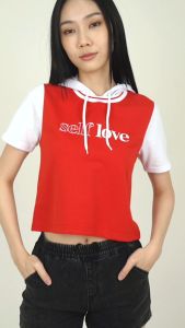 Forest Ladies Cotton Terry Croped Hoodie Top | Baju T-Shirt Perempuan - 822356