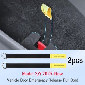 Car Door Emergency Release Pull Cord for Tesla Model 3 Y Juniper 2025 2026 Rear Door Emergency Switch Pull Rope Safety Accessory