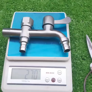 Vòi nước tăng áp INOX 304 chia 2 đầu ra hàng cao cấp dày nặng chịu áp lực tốt