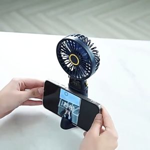 DS-18 Mini Fan 6000mah 3 Speed Desktop Portable Multifunctional Rechargeable Folding Electric Fan With a Neck Lanyard
