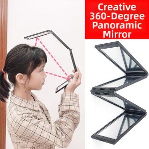 Foldable Four-Sided Rear View Mirror for Haircut Portable Makeup Mirror