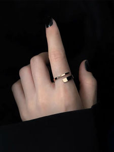 Fashionable Titanium Steel Ring Adjustable Open Design Womens Style Minimalist Trendy Index Finger Ring European Style Jewelry