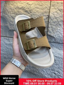 Designer Line Soft Bottom Anti-Slip Summer New Mens Buckle Slippers Comfortable Wearing Trendy One-Strap Slip-On Shoes