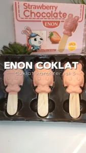 Enon Milk Chocolate Stick Animal Character Rasa Strawberry/Milk/Dark/White Milk/Matcha 33gr