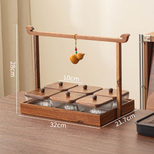 High-End Walnut Fruit Plate Living Room Tea Table Home Use Luxury Tea Pastries Candy Dried Fruit Snack Nut Box Handmade Wood