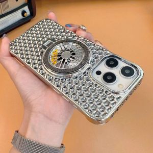 Ultra-Thin Frameless Honeycomb Stress Relief Gyro Stand Compatible with Apple 16Pro Magnetic Attraction iPhone 15Promax Protective Case