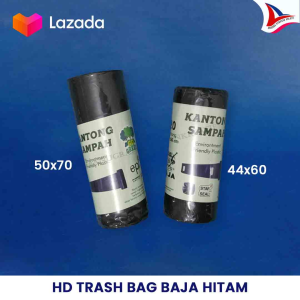 Kantong Plastik Sampah HD Trash Bag Baja 44x60 & 50x70 Hitam (Rol)