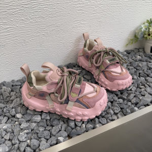 Womens Thick Bottom Dad Shoes Spring 2025 New Style Durian Heightening Platform Casual Shoes Matte Leather Sports Shoes