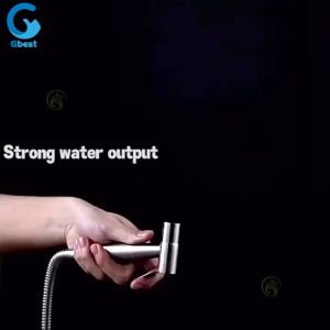Gbest Stainless Steel 304 Bidet Spray Gun Set high pressure Adjustable Handheld Bidet Sprayer holder Shower Head for Single Bathroom Faucet Portable Diaper Bidet Toilet Hose Washer Pipe semburan bidet guna dengan hos tandas 喷