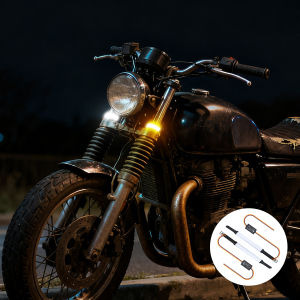 2Pcs LED Motorcycle Turn Signal Indicator Light DRL Ring Fork Lamp Flashing Blinker Amber Moto Flasher Motorcycle Accessories