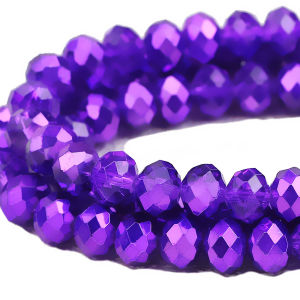 Purple Austria Crystal Glass Beads Faceted Flat Round Spacer Loose Beads 3/4/6/8mm For Jewelry Making Bracelets DIY Accessories