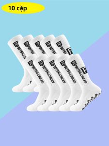 10 Đôi Tất Bóng Đá Chống Trơn Trượt Cho Nam Có Miếng Lót Chống Trượt Bóng Đá Bóng Rổ Thể Thao Ống Giữa Polyester Spandex Nylon