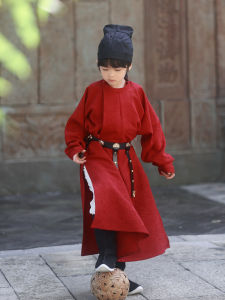 เสื้อผ้าเด็กสไตล์จีน คอตั้ง สีแดง ลายเงิน เสื้อผ้าเด็กชาย ฤดูใบไม้ร่วง/ฤดูหนาว เสื้อผ้าเด็กชาย ลายเงิน ลายเงิน