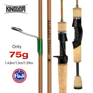 Kingdom AESTHETIC STREAM Carbon Spinning Casting Fishing Rods Carbon 1.43m 1.5m 1.59m UL Power MF Action FUJI Baitcasting Travel Rod