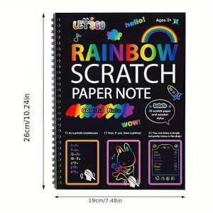 50 pcs of Magic Scratch-Off Paper Scratch-Off Rainbow Art Paper Scratch-Off Kit with 5 Sticks for Birthday Party Holiday Gifts