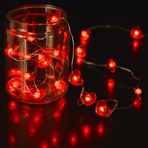 20/ 30 LED Red Heart Shaped String Lights Valentines Day Heart String Lights Christmas Mothers Day Romantic Heart Fairy Lights