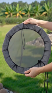 Mosquito proof mesh protective cover lid with Drawstring Rain Barrel Mesh Cover for Water Buckets