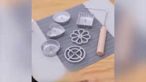 Waffle Mould Set With Wooden Handle Durable Rosette Cookie Bunuelos Tool Star Flower Circle Waffle Maker Kitchen Accessories